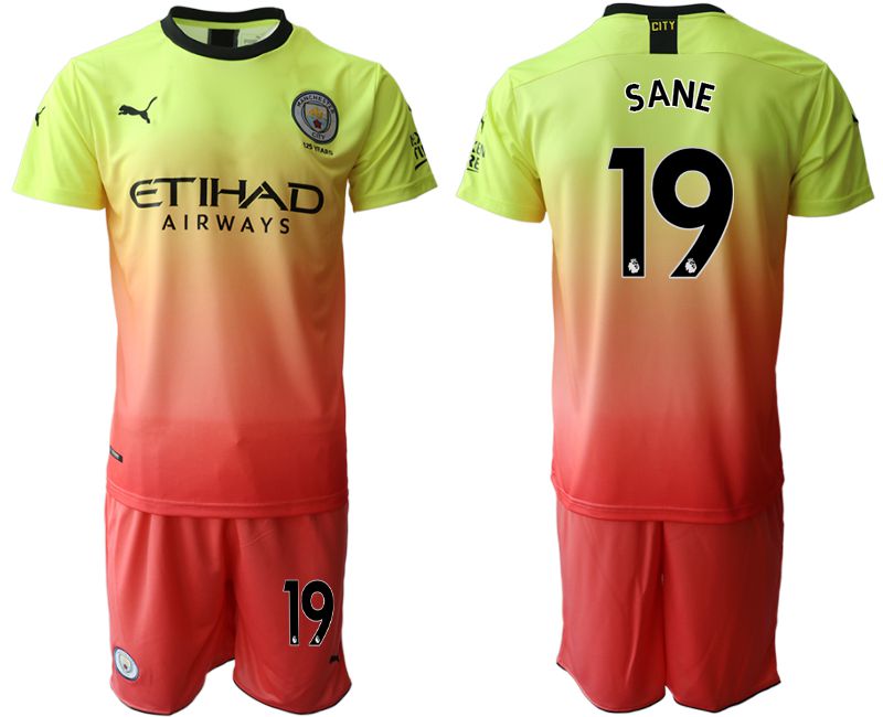Men 2019-2020 club Manchester City away #19 yellow Soccer Jerseys